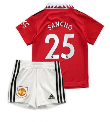 Manchester United Jadon Sancho #25 Hjemmedraktsett Barn 2022-23 Kortermet (+ Korte bukser)